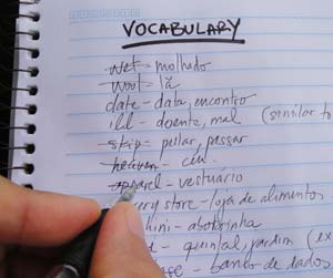 Caderno para vocabulário em Inglês